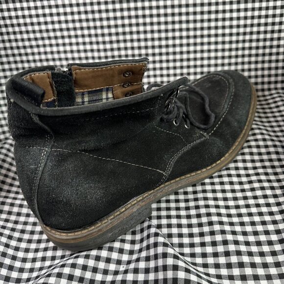 G.H. Bass Men\'s Reston Suede Black Lace Up Moc Toe Boots Size 11